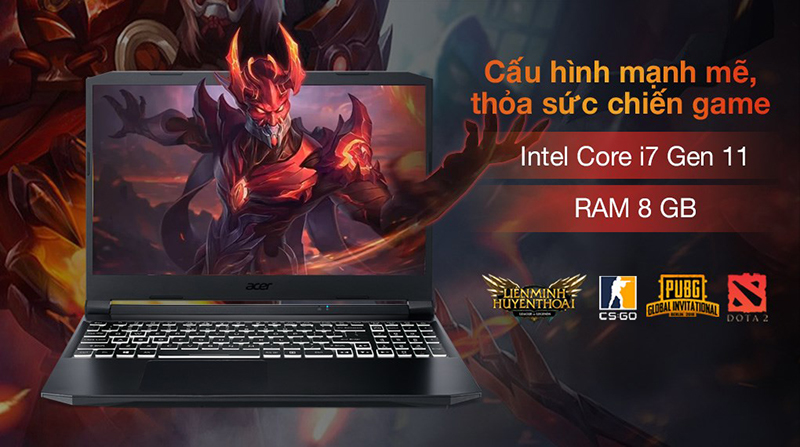 Laptop gaming có RAM 8GB trở lên